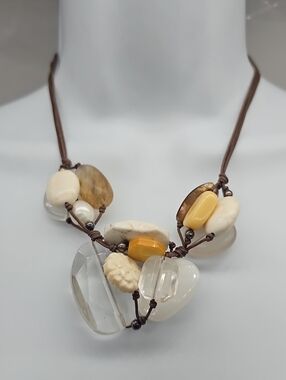 Silpada N2201 Clear Quartz Flower Mixed Stone Cluster Necklace 16-18” Sterling